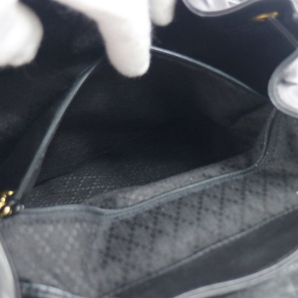 GUCCI Bamboo Line Backpack Black Leather Vintage G - Picture 10 of 11